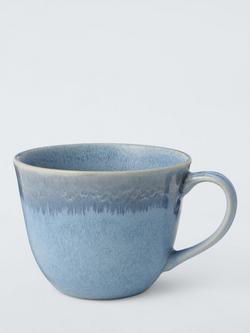 John Lewis Timeless Simplicity Reactive Glaze Stoneware Mug, 350ml, Blue, Blue