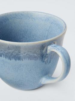 John Lewis Timeless Simplicity Reactive Glaze Stoneware Mug, 350ml, Blue - view 2, Blue