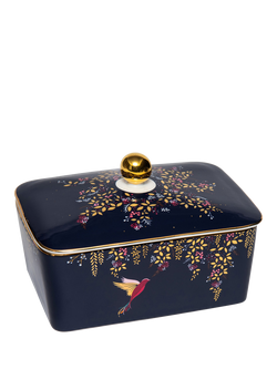 Sara Miller Chelsea Collection Fine China Butter Dish, Navy, Multi