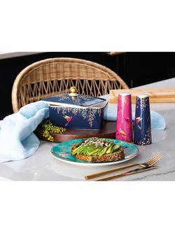 Sara Miller Chelsea Collection Fine China Butter Dish, Navy - view 2, Multi