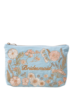 Elizabeth Scarlett Bridesmaid Pressed Flowers Pouch, Sky Blue