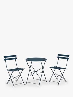 John Lewis Camden 2-Seater Garden Bistro Table & Chairs Set, Blue