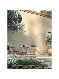 John Lewis Camden 2-Seater Garden Bistro Table & Chairs Set - view 2, Blue