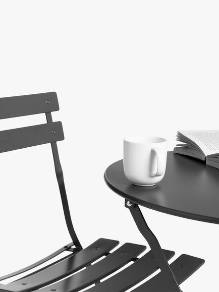 John Lewis Camden 2-Seater Garden Bistro Table & Chairs Set - view 2, Grey