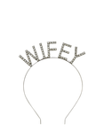 Ginger Ray Diamante Wifey Headband, Silver