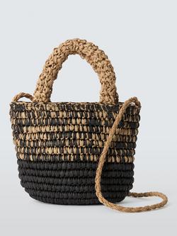 John Lewis Raffia Crossbody Bag, Neutral/Multi, Neutral Multi