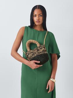 John Lewis Raffia Crossbody Bag, Neutral/Multi - view 2, Neutral Multi