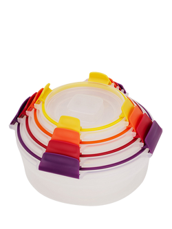 Joseph Joseph Nest Lock Round Multi-Size Storage Containers, Set of 4, Multi, Multi