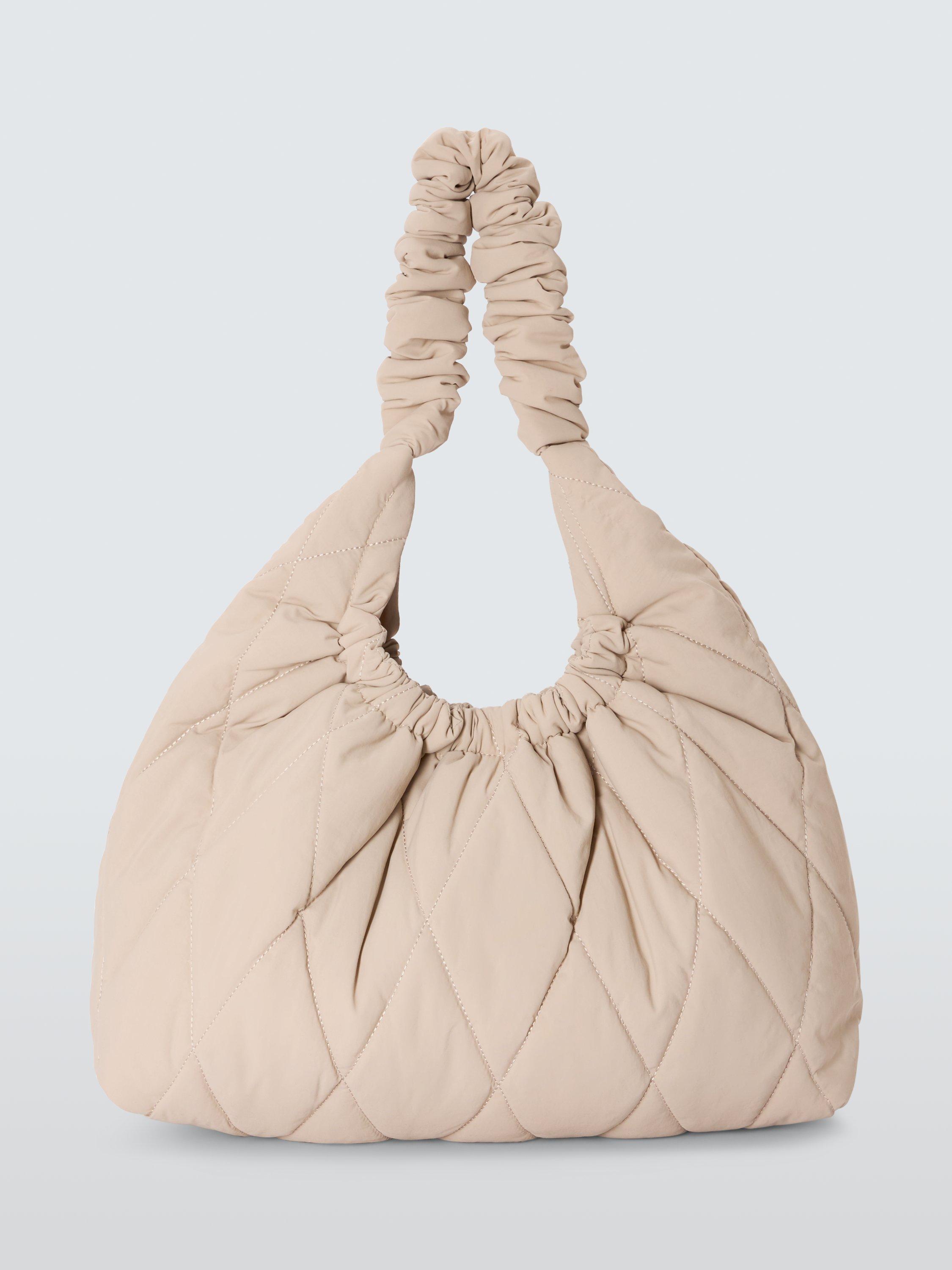 Product image 1 of 6, which shows John Lewis ANYDAY Quilted Trapeze Hobo Bag, Off White