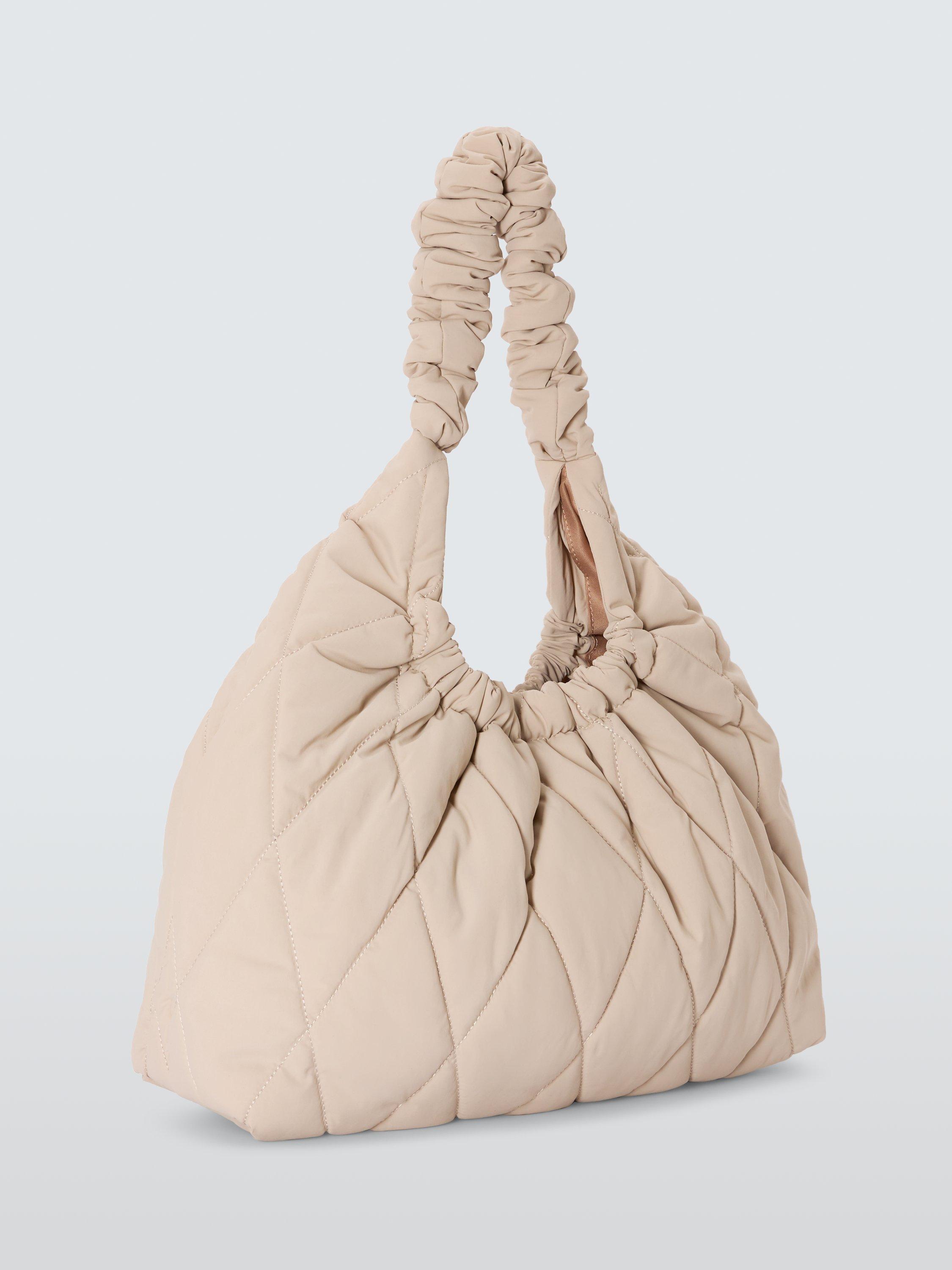 Product image 3 of 6, which shows John Lewis ANYDAY Quilted Trapeze Hobo Bag, Off White