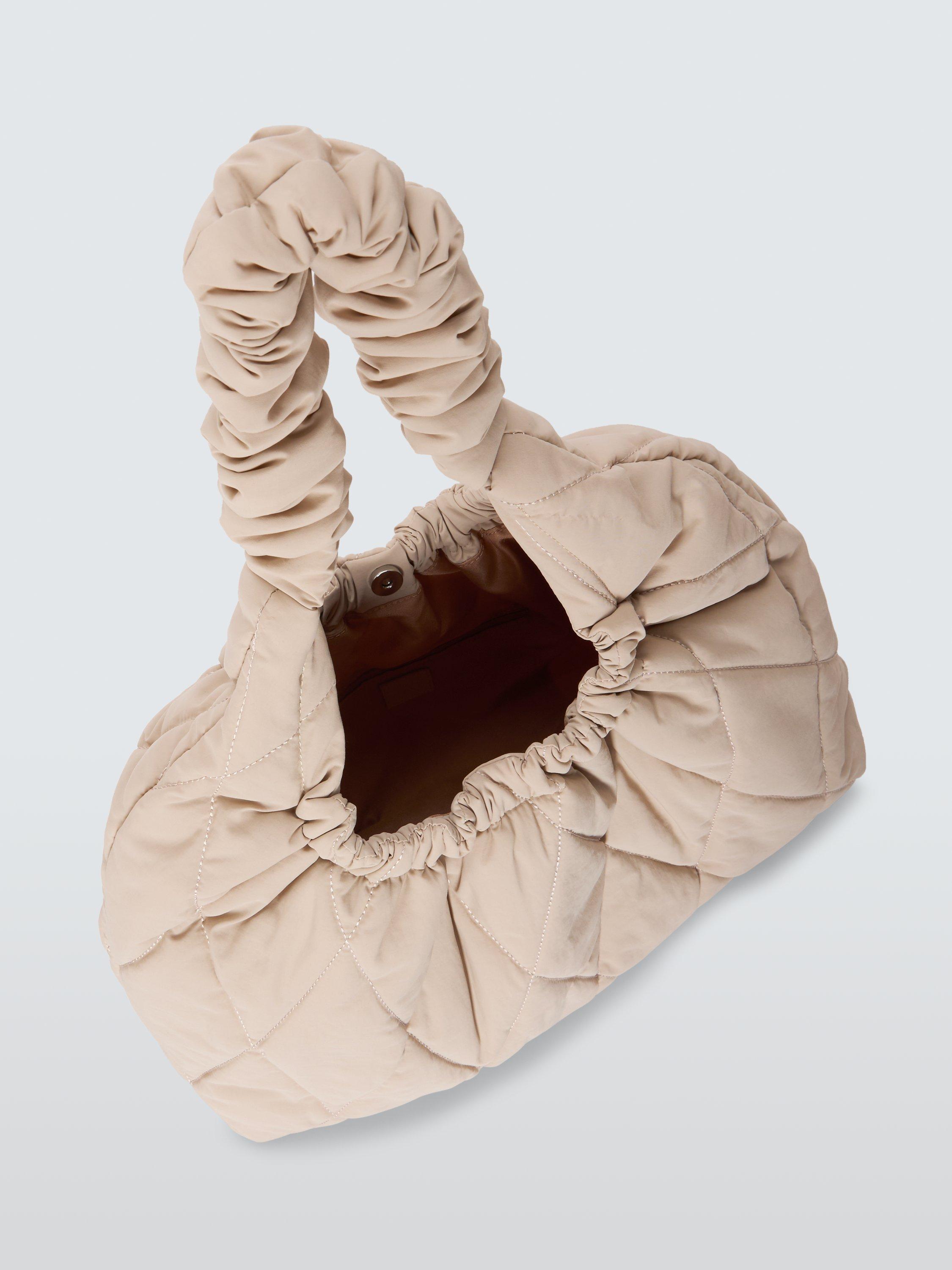 Product image 4 of 6, which shows John Lewis ANYDAY Quilted Trapeze Hobo Bag, Off White