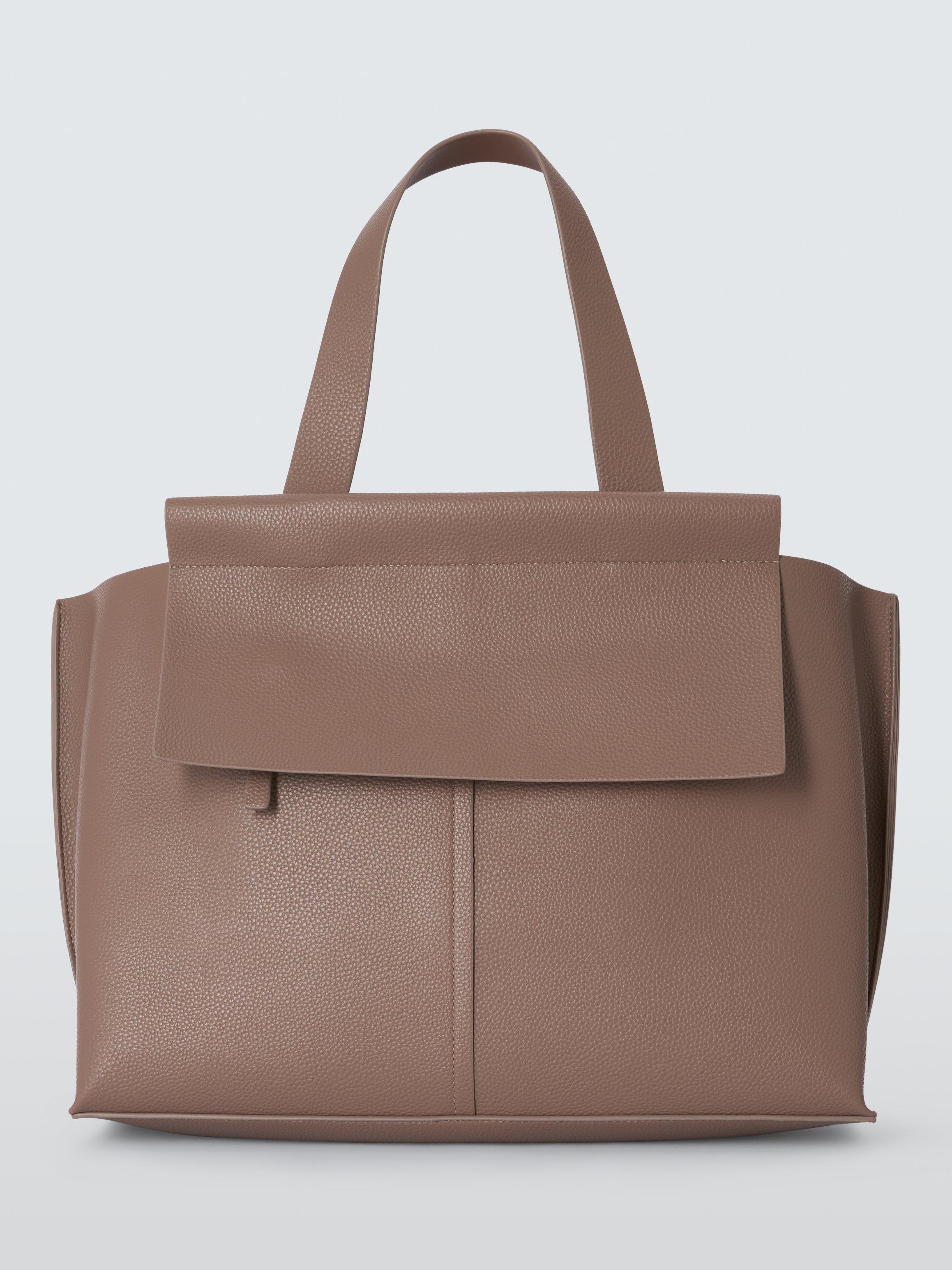 Product image 1 of 6, which shows John Lewis ANYDAY Sia Triple Flap Tote Bag, Taupe
