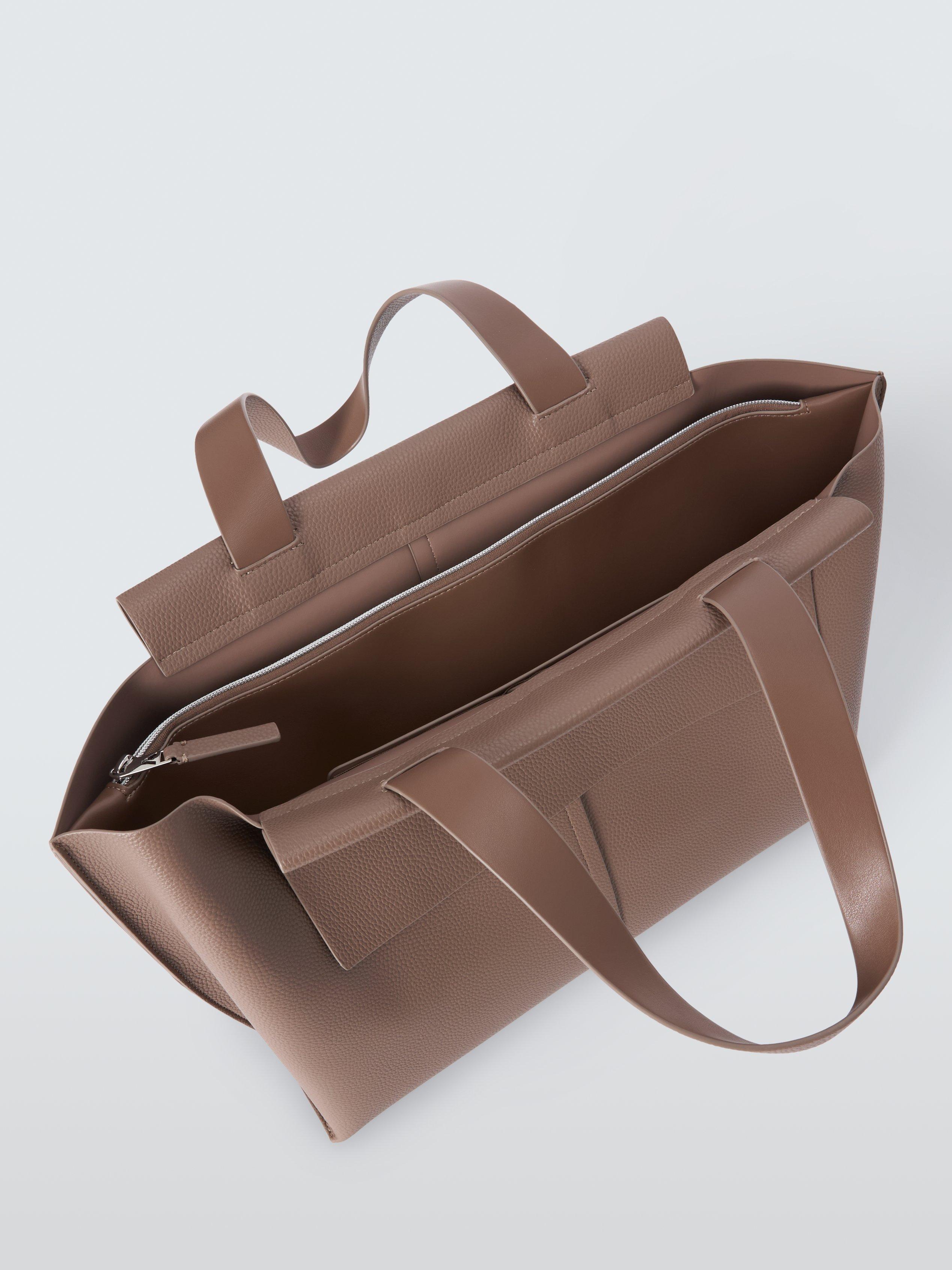Product image 4 of 6, which shows John Lewis ANYDAY Sia Triple Flap Tote Bag, Taupe