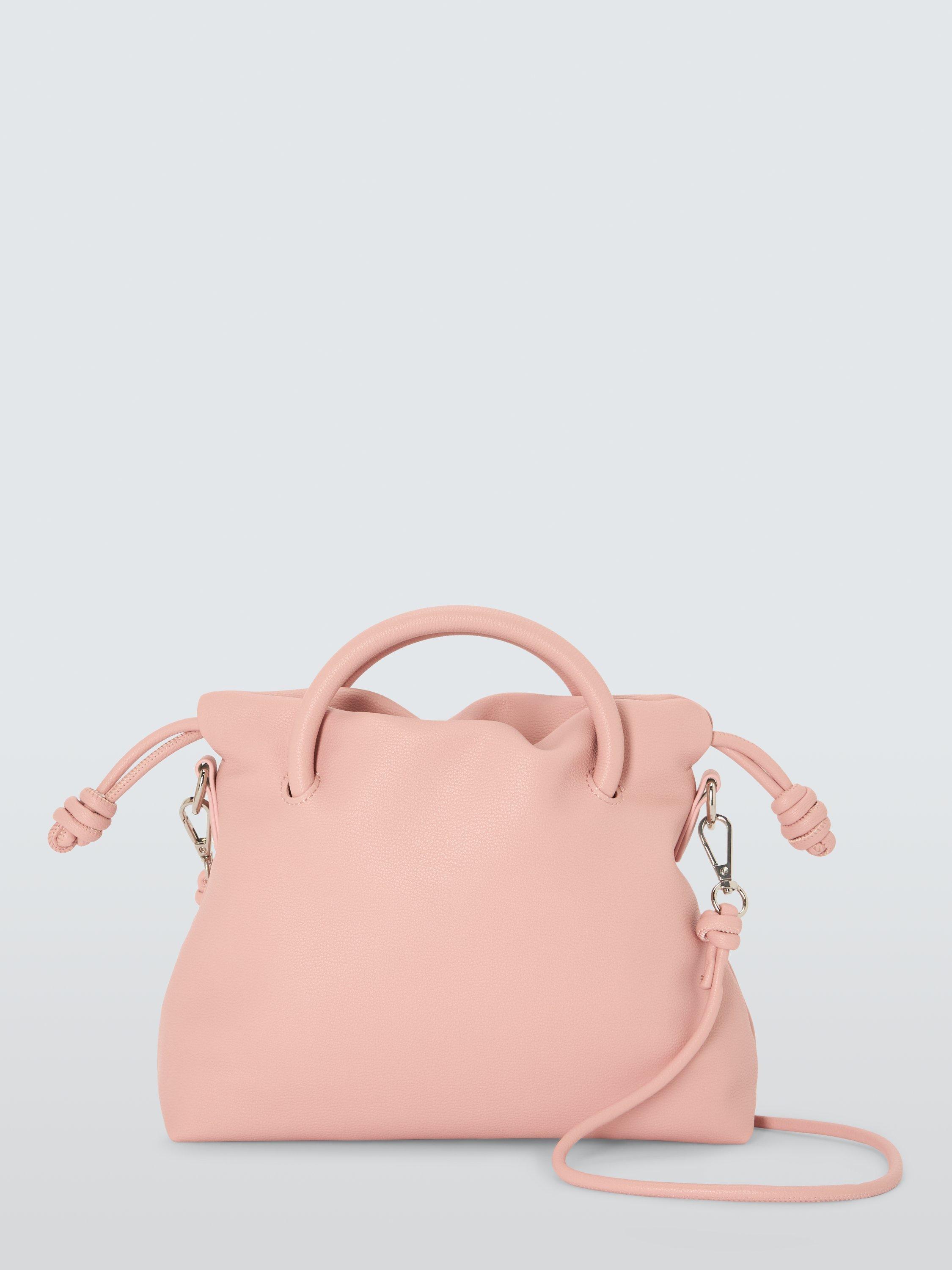 Product image 1 of 6, which shows John Lewis ANYDAY Faux Leather Drawstring Grab Bag, Pink