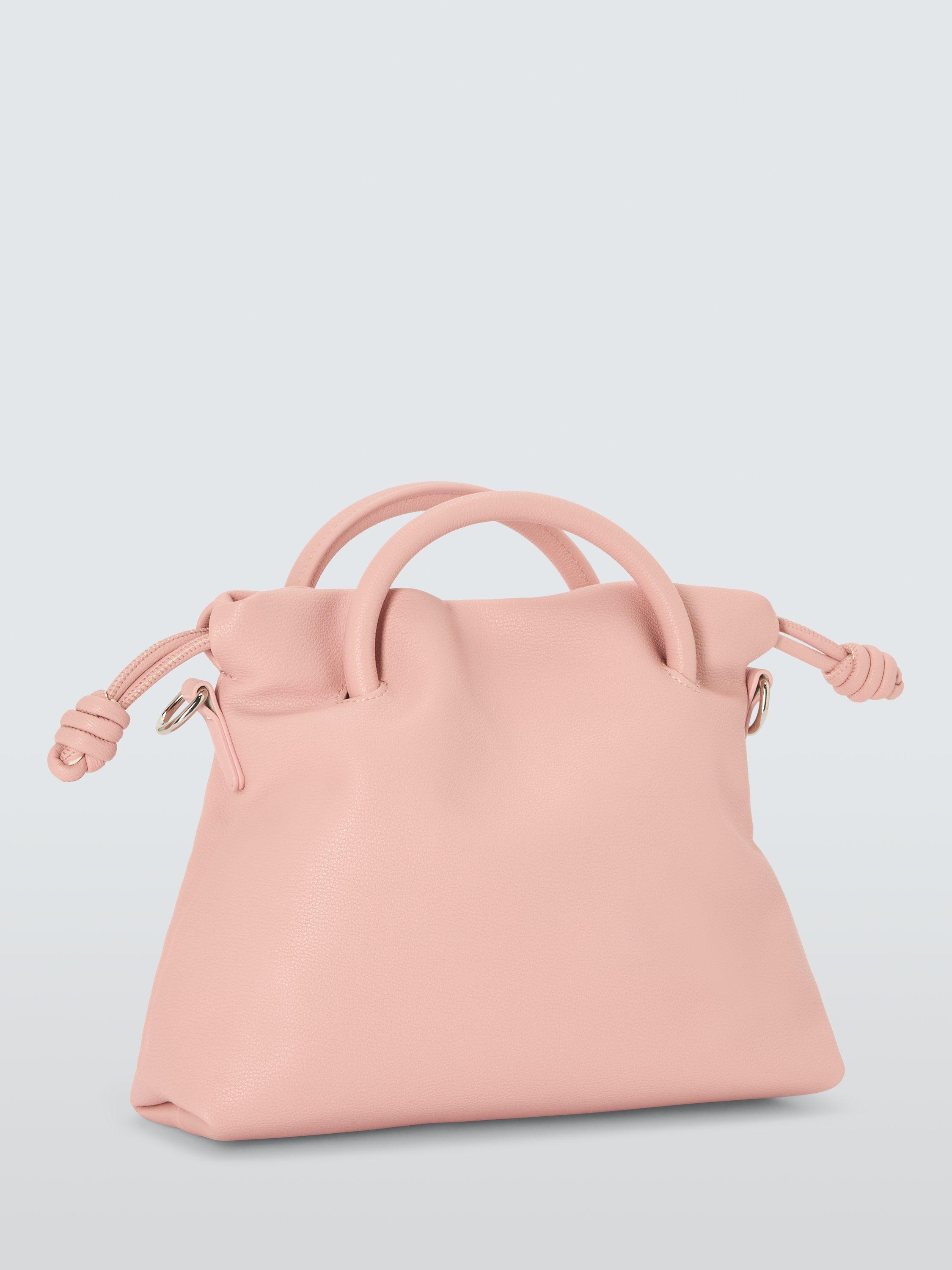 Product image 3 of 6, which shows John Lewis ANYDAY Faux Leather Drawstring Grab Bag, Pink