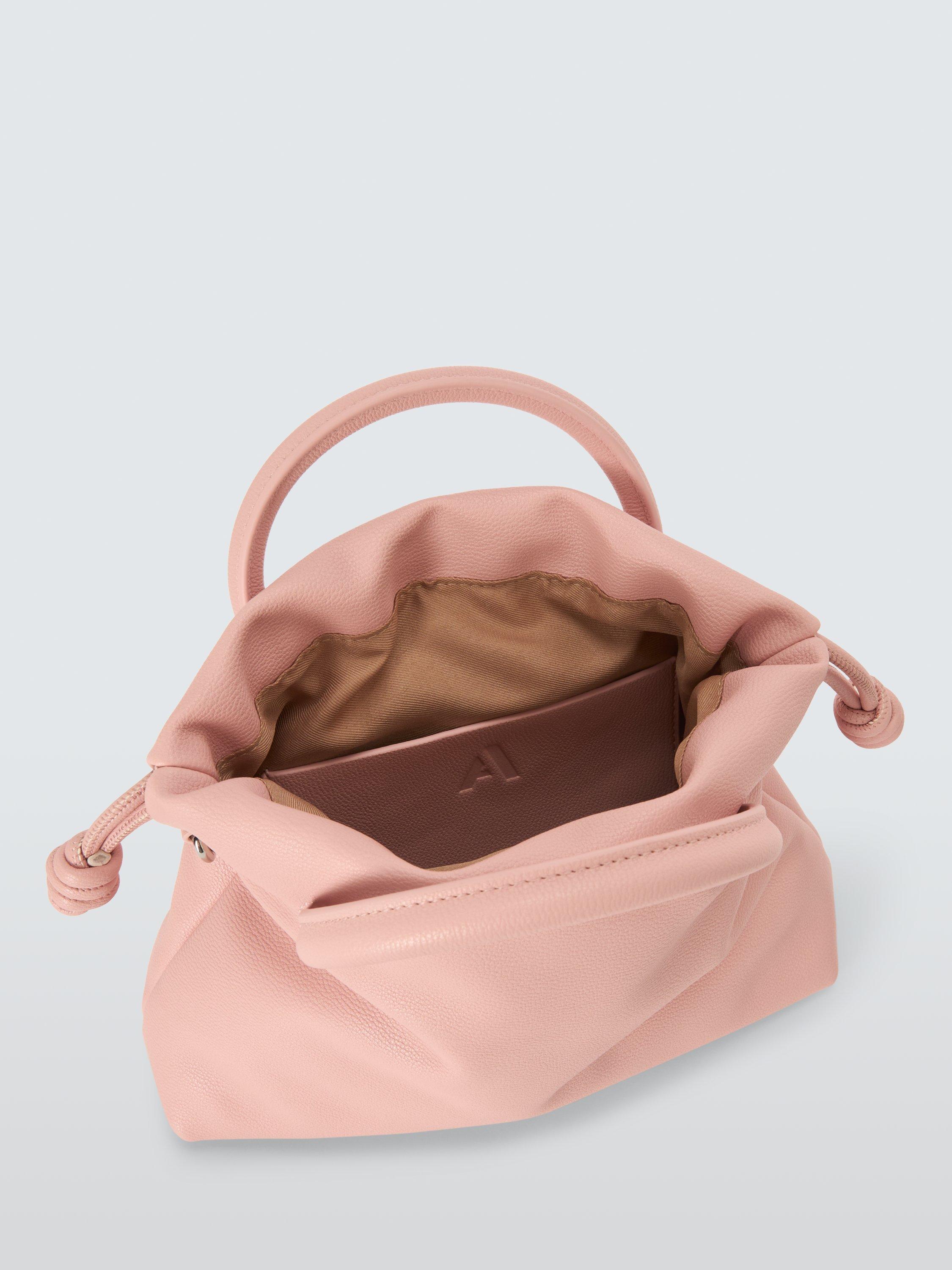 Product image 4 of 6, which shows John Lewis ANYDAY Faux Leather Drawstring Grab Bag, Pink