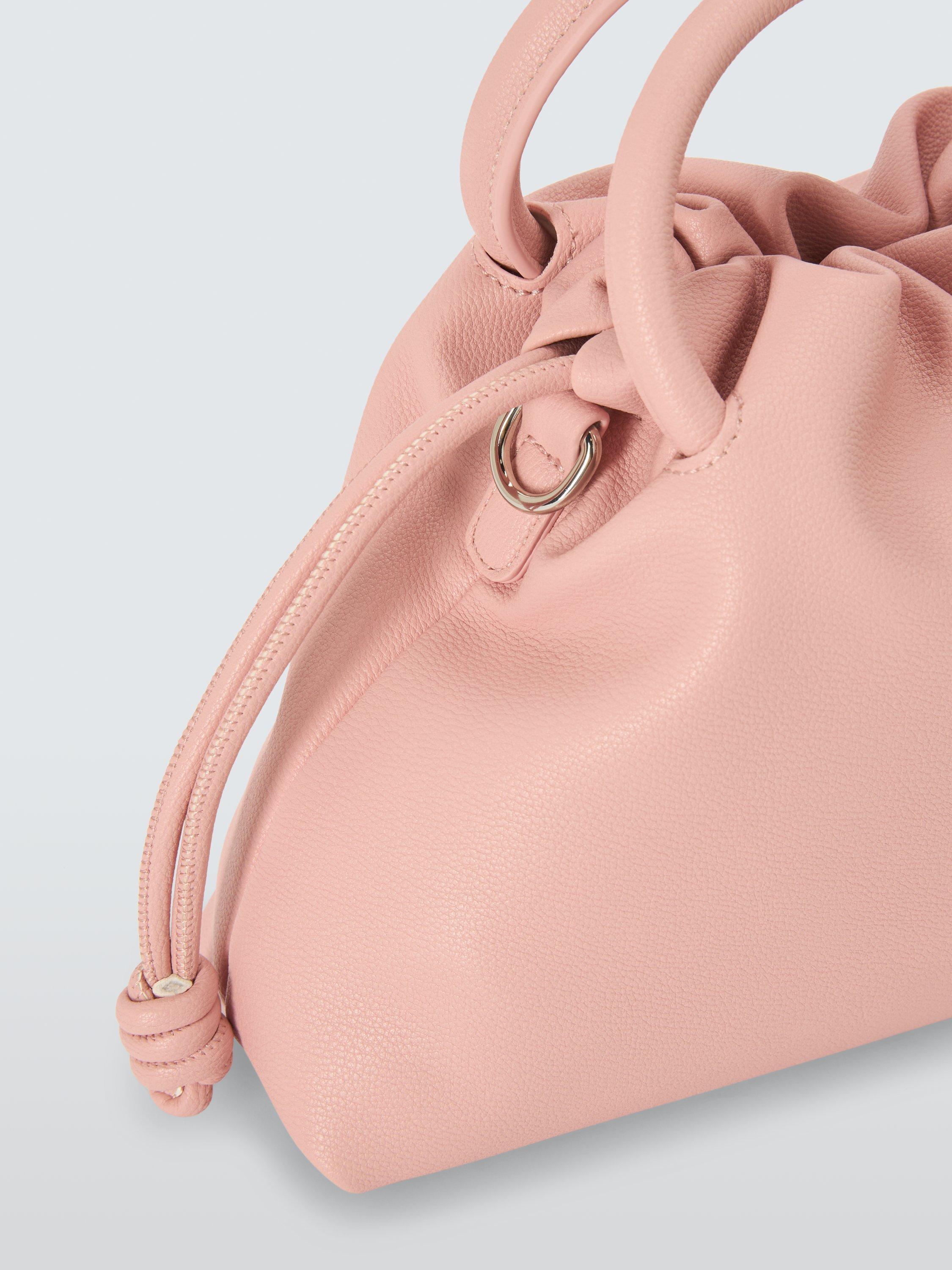 Product image 5 of 6, which shows John Lewis ANYDAY Faux Leather Drawstring Grab Bag, Pink