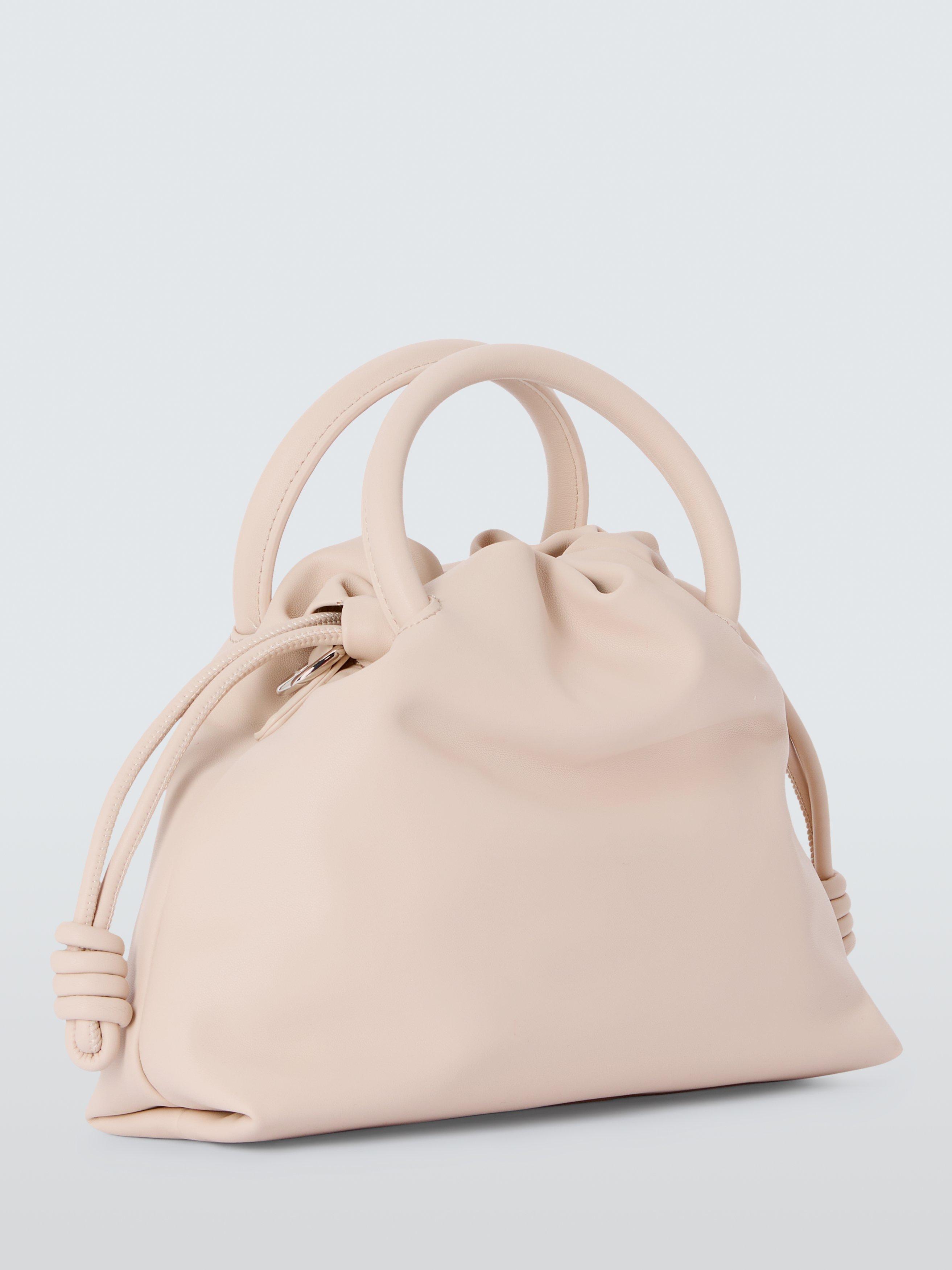 Product image 3 of 6, which shows John Lewis ANYDAY Faux Leather Drawstring Grab Bag, Off White