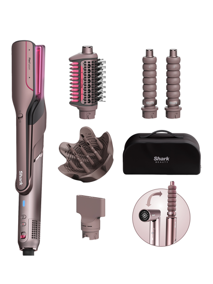 Shark FlexFusion HD652SUK 5-in-1 Hot Air Styler Hair Dryer & Ceramic Straightener with Case, Cosmic Blush, Cosmic Blush