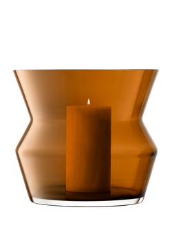 LSA International Sculpt Vase/Lantern, Small, H23cm - view 2, Cognac