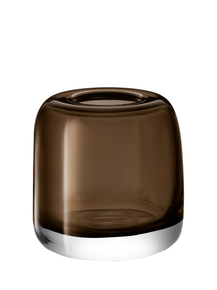 LSA International Melt Glass Vase, H15cm, Mushroom Brown