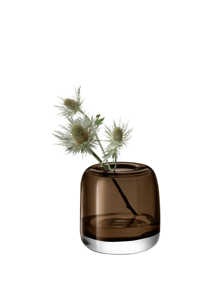 LSA International Melt Glass Vase, H15cm - view 2, Mushroom Brown