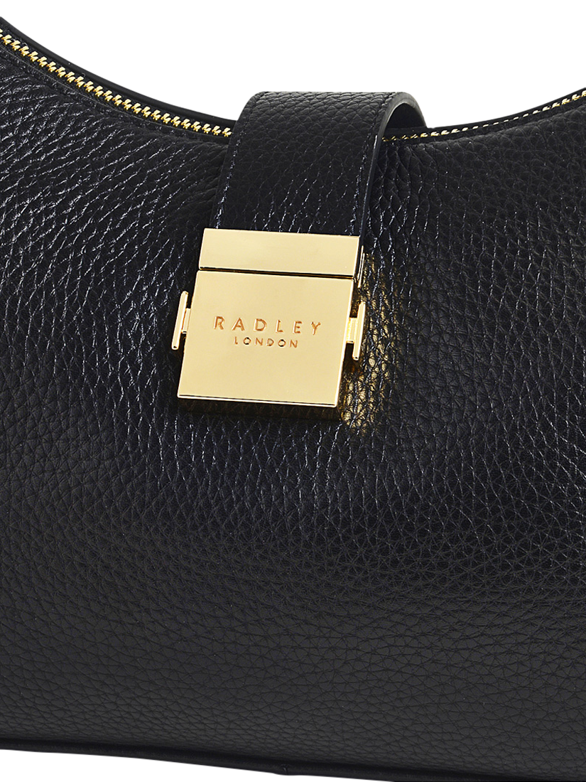 Product image 5 of 5, which shows Radley Sloane Street Leather Medium Zip Top Shoulder Bag, Black