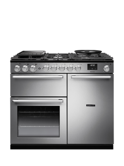 Rangemaster Nexus 100cm Dual Fuel Range Cooker with Gas Hob, Stainless Steel
