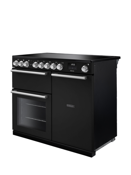 Rangemaster Nexus 100cm Electric Range Cooker with Induction Hob - view 2, Charcoal Black