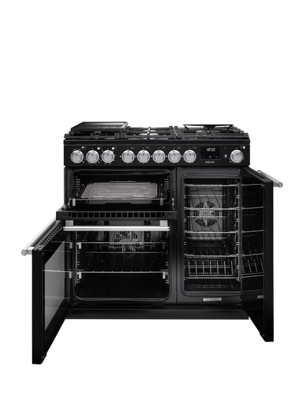 Rangemaster Nexus 90cm Dual Fuel Range Cooker with Gas Hob - view 2, Charcoal Black