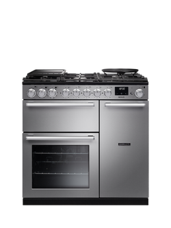 Rangemaster Nexus NEX90DFSTST/CM1 90cm Dual Fuel Range Cooker with Gas Hob, Stainless Steel, Stainless Steel