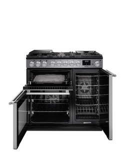 Rangemaster Nexus NEX90DFSTST/CM1 90cm Dual Fuel Range Cooker with Gas Hob, Stainless Steel - view 2, Stainless Steel