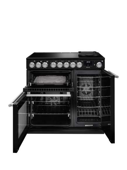 Rangemaster Nexus 90cm Electric Range Cooker with Induction Hob - view 2, Charcoal Black