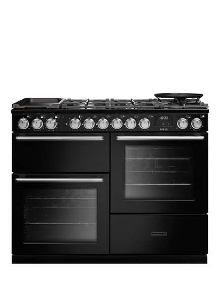Rangemaster Nexus 110cm Dual Fuel Range Cooker with Gas Hob, Charcoal Black