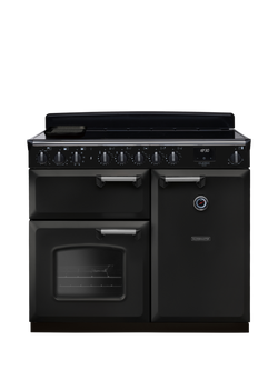 Rangemaster Classic Deluxe CLDL100EIP 100cm Electric Range Cooker with Induction Hob, Charcoal Black/Chrome