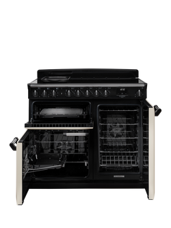 Rangemaster Classic Deluxe CLDL100EIP 100cm Electric Range Cooker with Induction Hob - view 2, Charcoal Black/Chrome