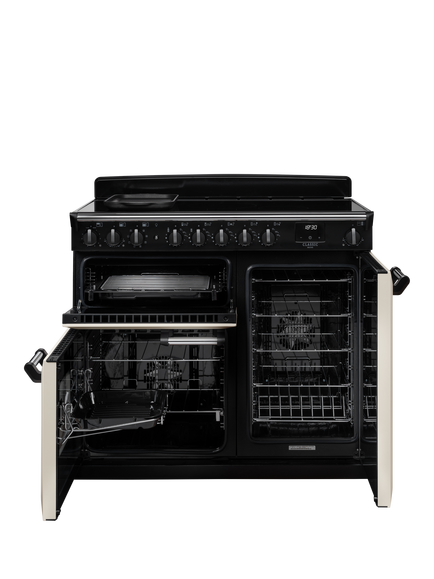 Rangemaster Classic Deluxe CLDL100EIP 100cm Electric Range Cooker with Induction Hob - view 2, Charcoal Black/Chrome