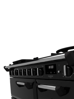 Rangemaster Classic Deluxe CLDL90DFP 90cm Dual Fuel Range Cooker with Gas Hob - view 2, Charcoal Black/Chrome