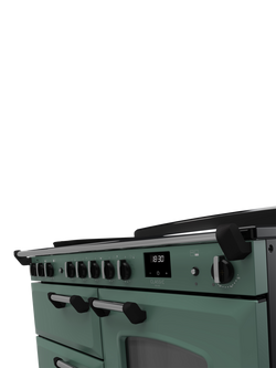 Rangemaster Classic Deluxe CLDLO110EIPBOR/AB1 110cm Electric Range Cooker with Induction Hob, Bordeaux - view 2, Mineral Green/Chrome