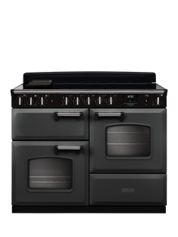 Rangemaster Classic Deluxe CLDLO110EIPBOR/AB1 110cm Electric Range Cooker with Induction Hob, Bordeaux, Slate/Chrome