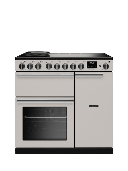 Rangemaster Professional Deluxe PRDL100DFP 100cm Dual Fuel Range Cooker with Gas Hob, Ivory