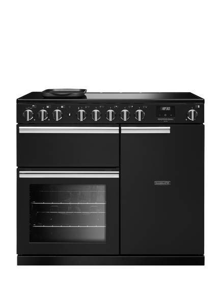 Rangemaster Professional Deluxe PRDL100EIP 100cm Electric Range Cooker with Induction Hob, Black