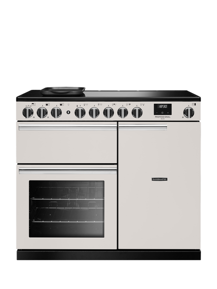 Rangemaster Professional Deluxe PRDL100EIP 100cm Electric Range Cooker with Induction Hob, Ivory