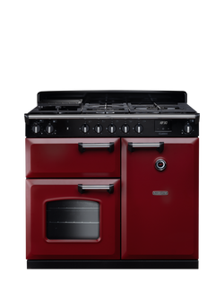 Rangemaster Classic CL100DFPBOR/CM1 Dual Fuel Range Cooker with Gas Hob, Bordeaux