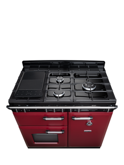 Rangemaster Classic CL100DFPBOR/CM1 Dual Fuel Range Cooker with Gas Hob - view 2, Bordeaux