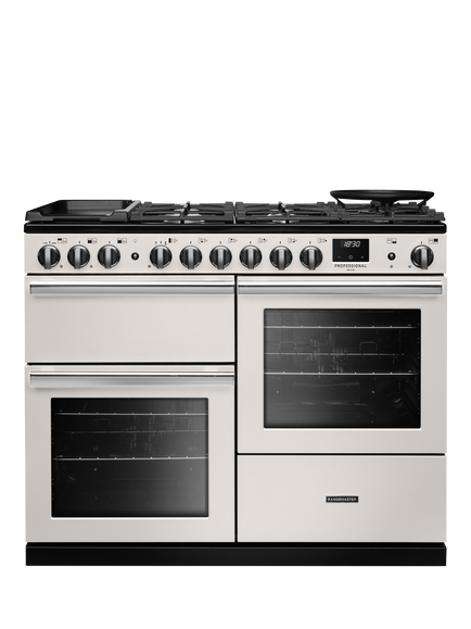 Rangemaster Professional Deluxe PRDLO110DFP 110cm Dual Fuel Range Cooker with Gas Hob, Ivory