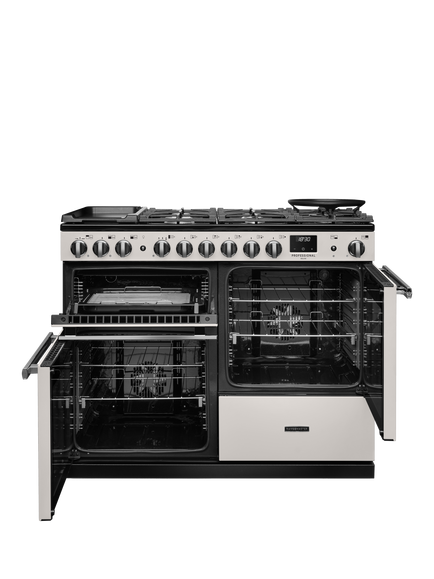 Rangemaster Professional Deluxe PRDLO110DFP 110cm Dual Fuel Range Cooker with Gas Hob - view 2, Ivory