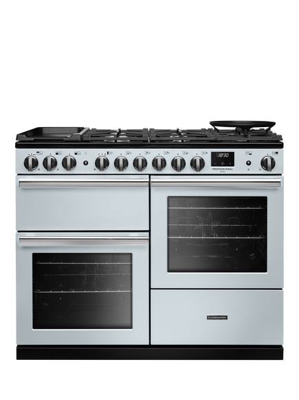 Rangemaster Professional Deluxe PRDLO110DFP 110cm Dual Fuel Range Cooker with Gas Hob, Misty Blue