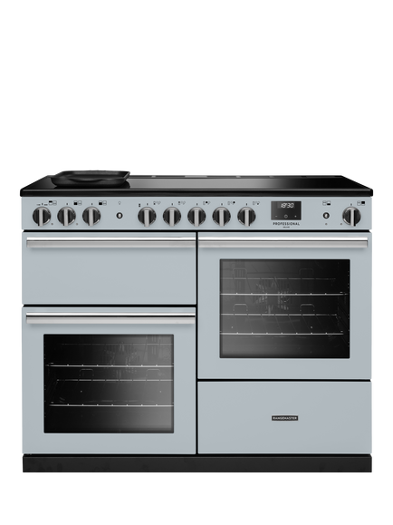 Rangemaster Professional Deluxe PRDLO110EIPMSB/CM1 110cm Electric Range Cooker with Induction Hob, Misty Blue, Misty Blue