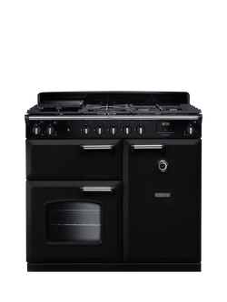 Rangemaster Classic CL100DFPBOR/CM1 Dual Fuel Range Cooker with Gas Hob, Black